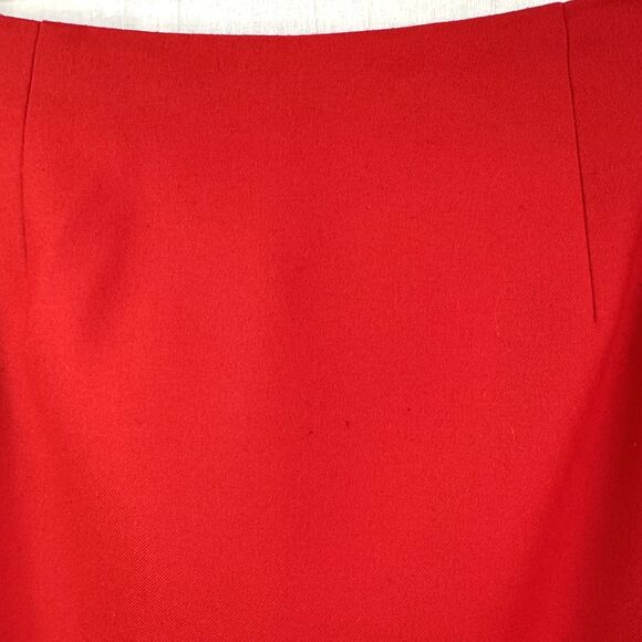 Eccoci Women's Scarlet Red Wool Knee Length Lined Pencil Skirt Sz 4 - Picture 2 of 15